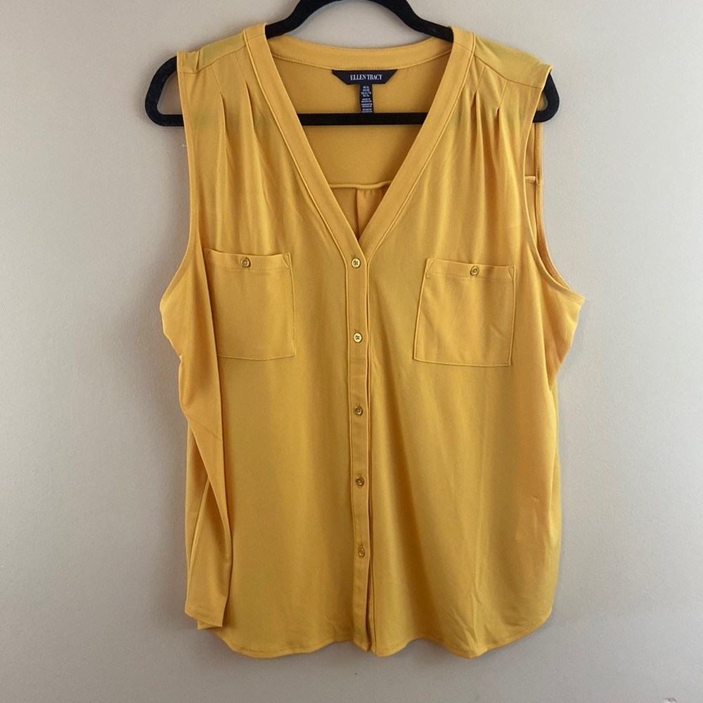 yellow ellen tracy tank top size XL